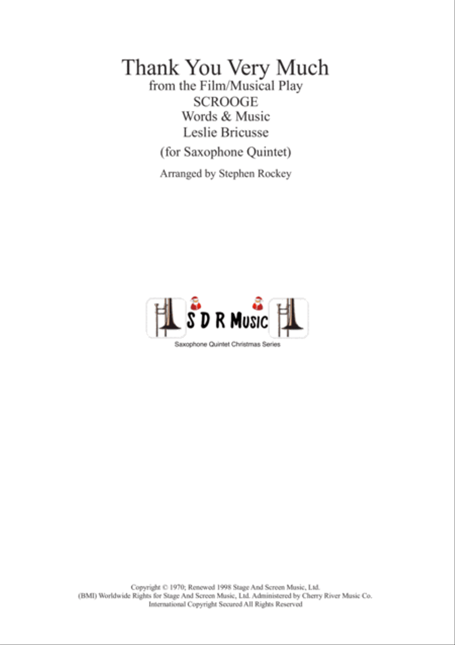 Thank You Very Much Woodwind Ensemble scores gallery preview page 1