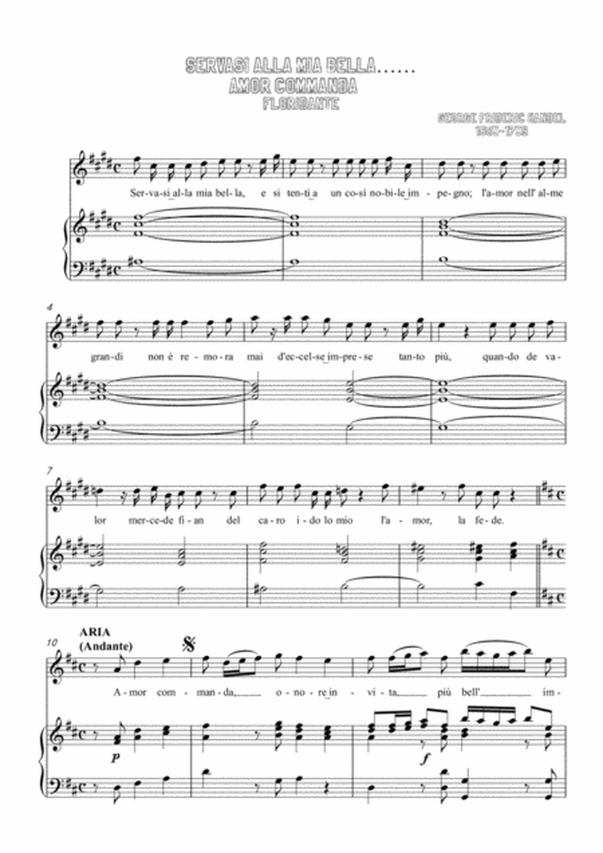 Handel-Servasi alla mia bella…Amor commanda in D Major,for Voice and Piano image number null