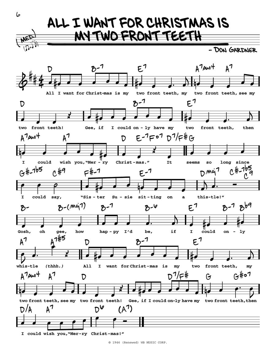 All I Want For Christmas Is My Two Front Teeth Voice scores gallery preview page 1