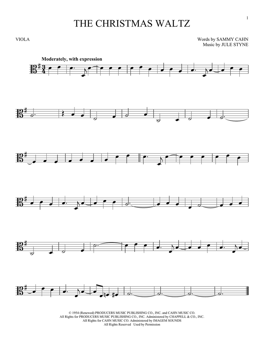 The Christmas Waltz The Christmas Waltz Viola Solo scores gallery preview page 1