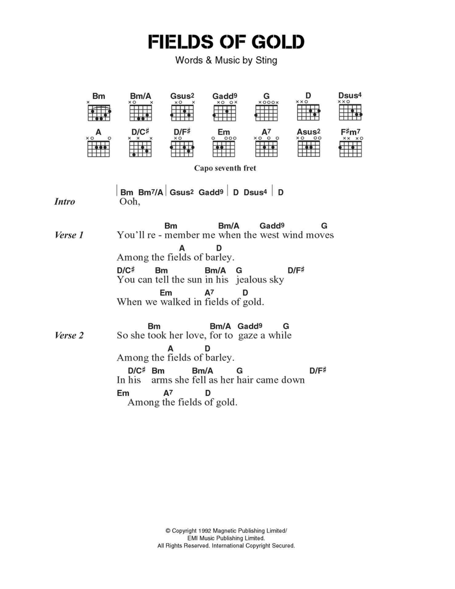 Fields Of Gold Acoustic Guitar scores gallery preview page 1