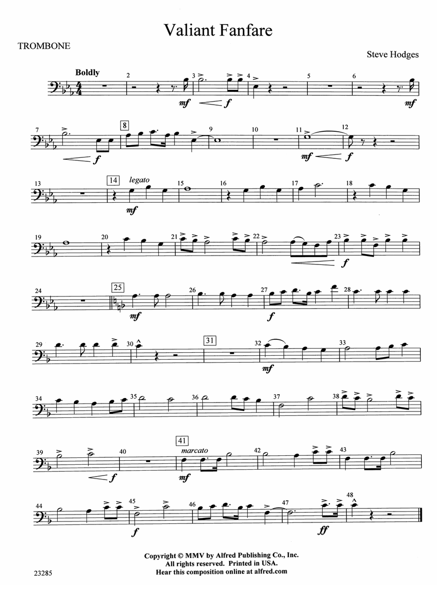 Valiant Fanfare: 1st Trombone