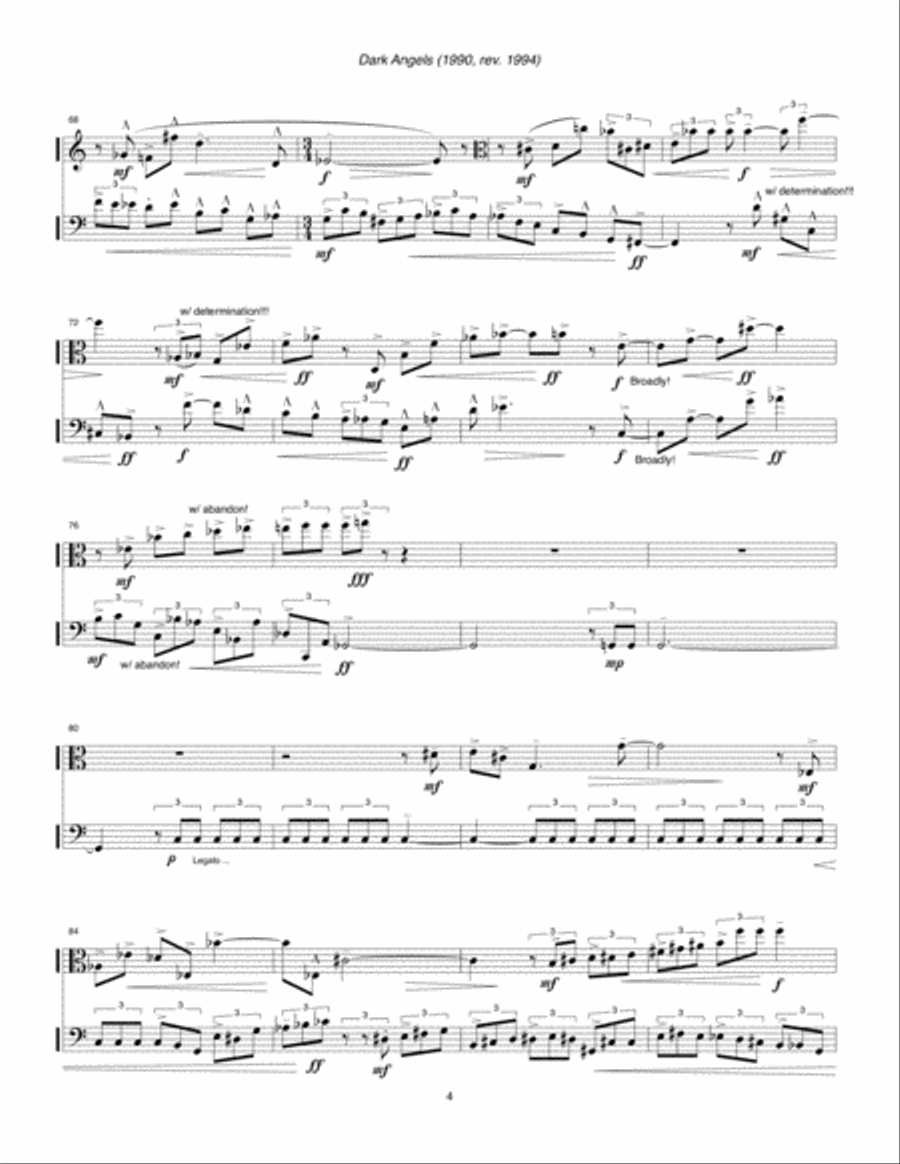 Dark Angels (1990, rev. 1994) for viola and cello String Duet scores gallery preview page 6