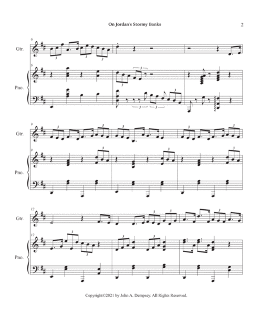 On Jordan's Stormy Banks (Guitar and Piano) Guitar scores gallery preview page 6