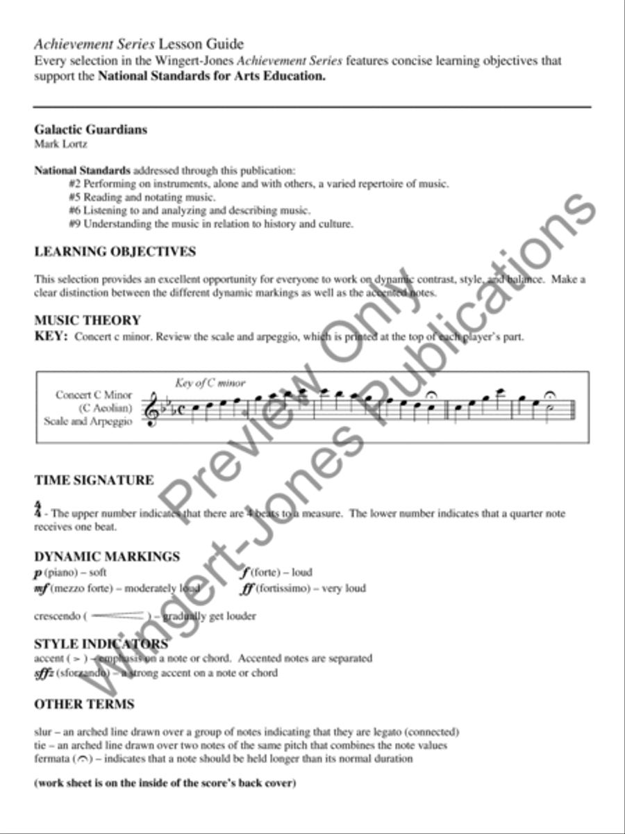 Galactic Guardians Concert Band scores gallery preview page 4