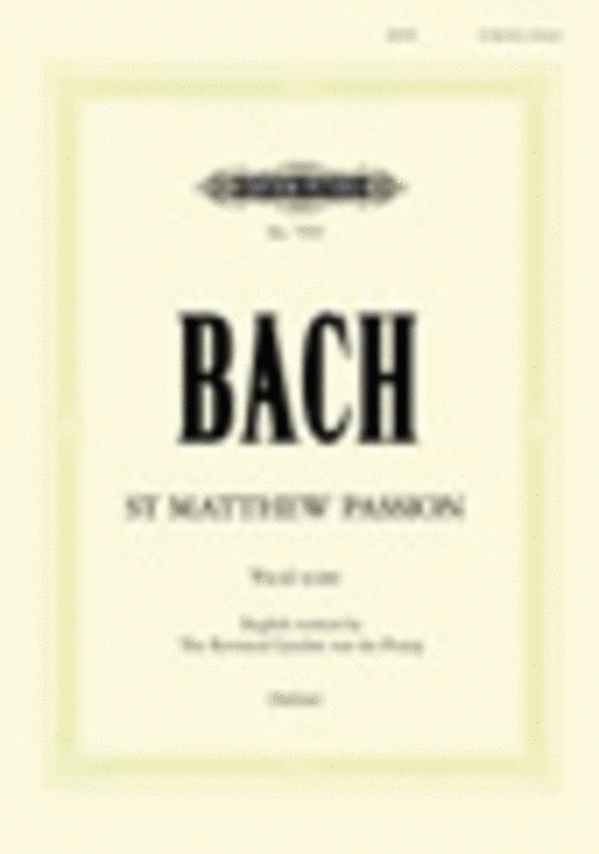 St Matthew Passion, BWV 244