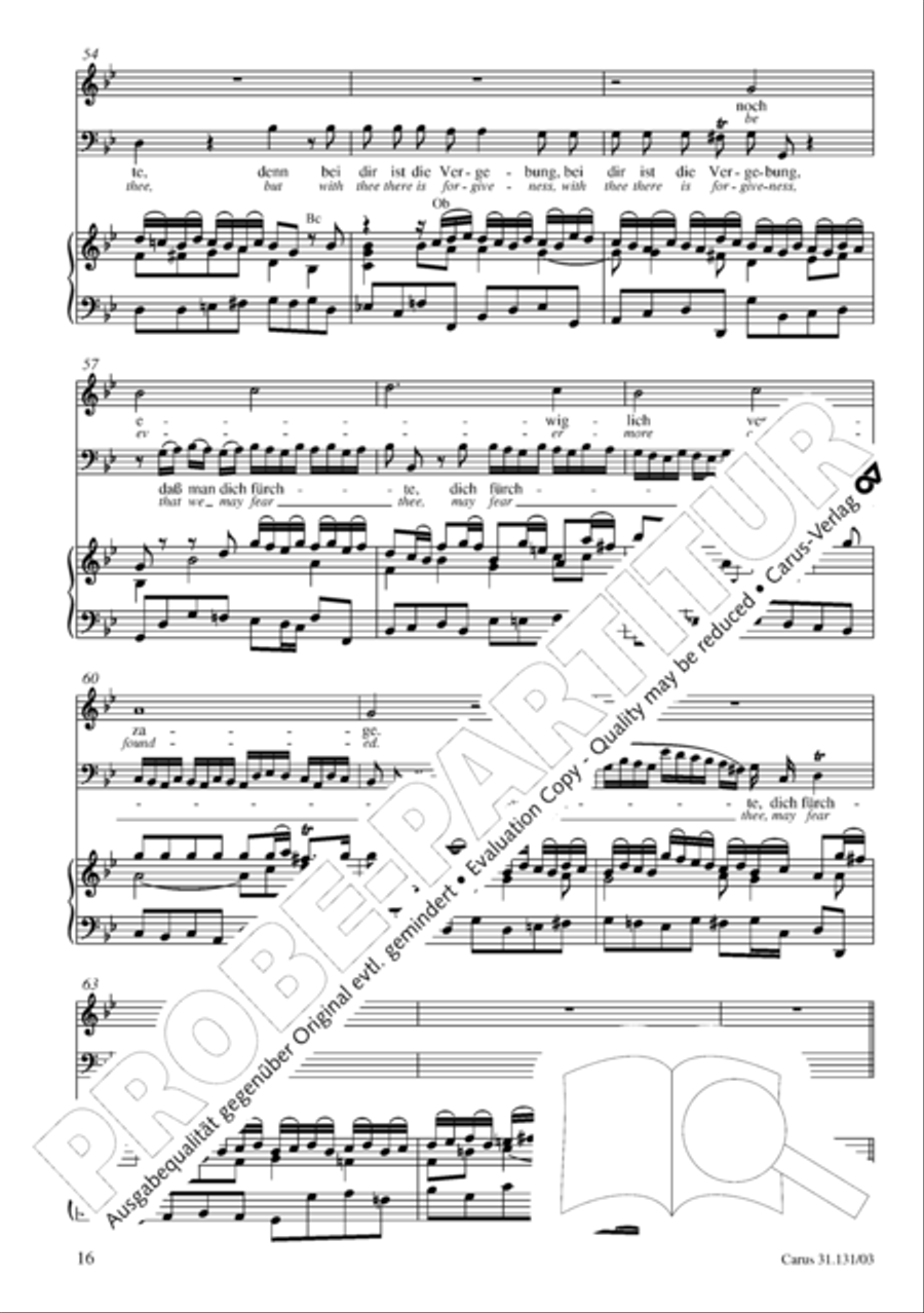Form the deep, Lord, cried I, Lord, to Thee (Aus der Tiefe rufe ich, Herr, zu dir) 4-Part scores gallery preview page 17