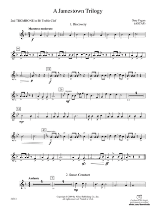 A Jamestown Trilogy: (wp) 2nd B-flat Trombone T.C.