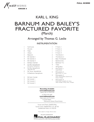 Barnum and Bailey's Fractured Favorite - Conductor Score (Full Score)