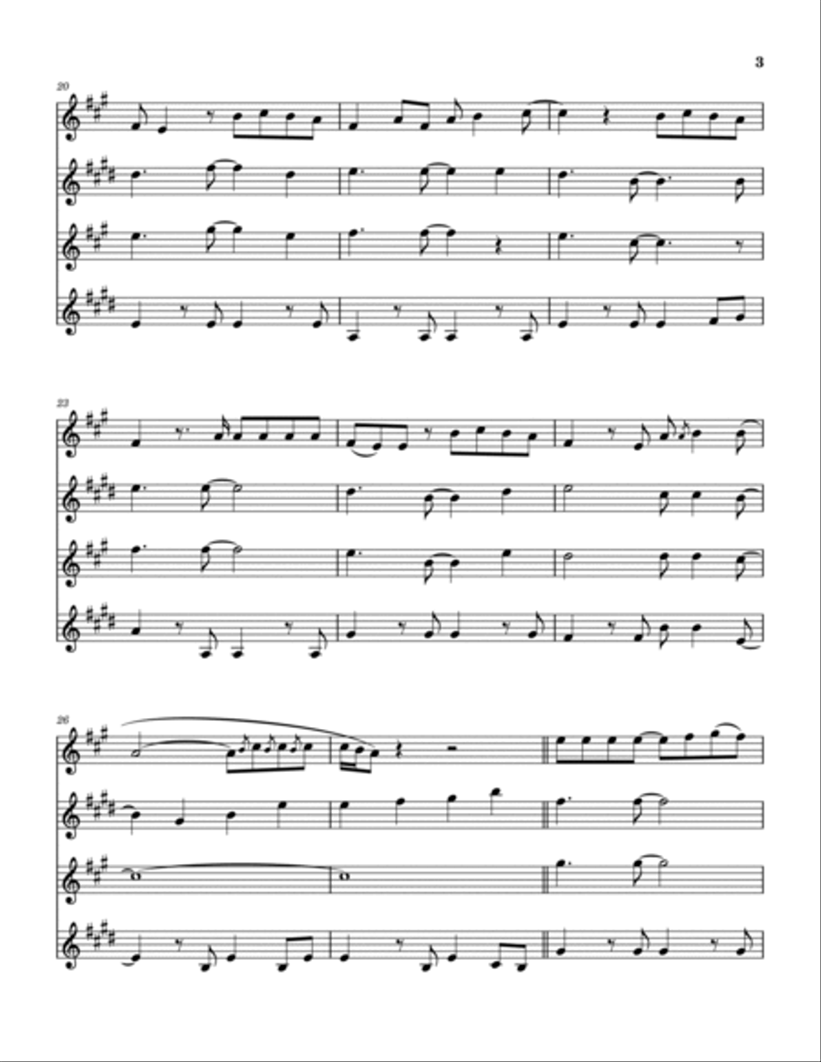 One You Love Saxophone Quartet scores gallery preview page 4