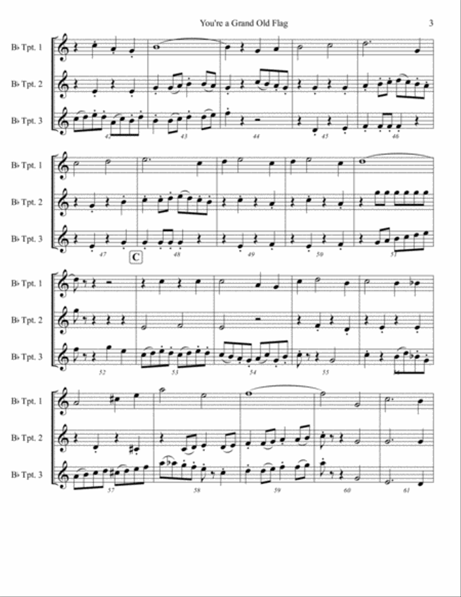 You're A Grand Old Flag Brass Ensemble scores gallery preview page 3