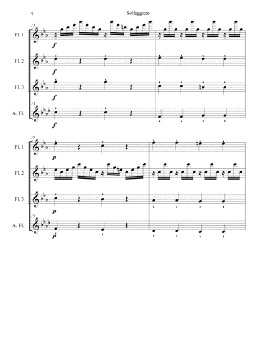 Solfeggieto, adaptación a ensamble de flautas Small Ensemble scores gallery preview page 4