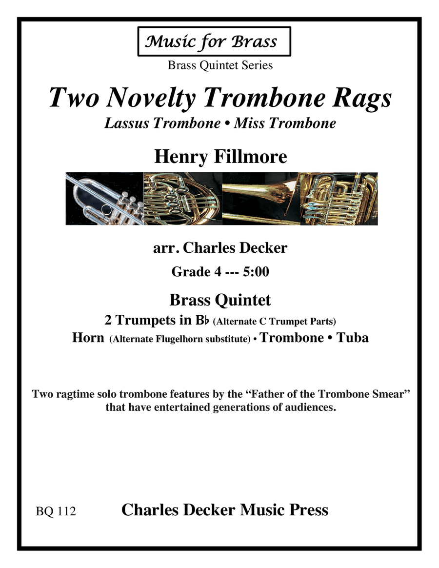 Lassus and Miss Trombone Novelty Rags for Brass Quintet Brass Quintet scores gallery preview page 1