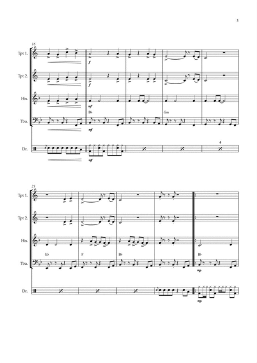 Stand By Me Brass Quartet scores gallery preview page 3