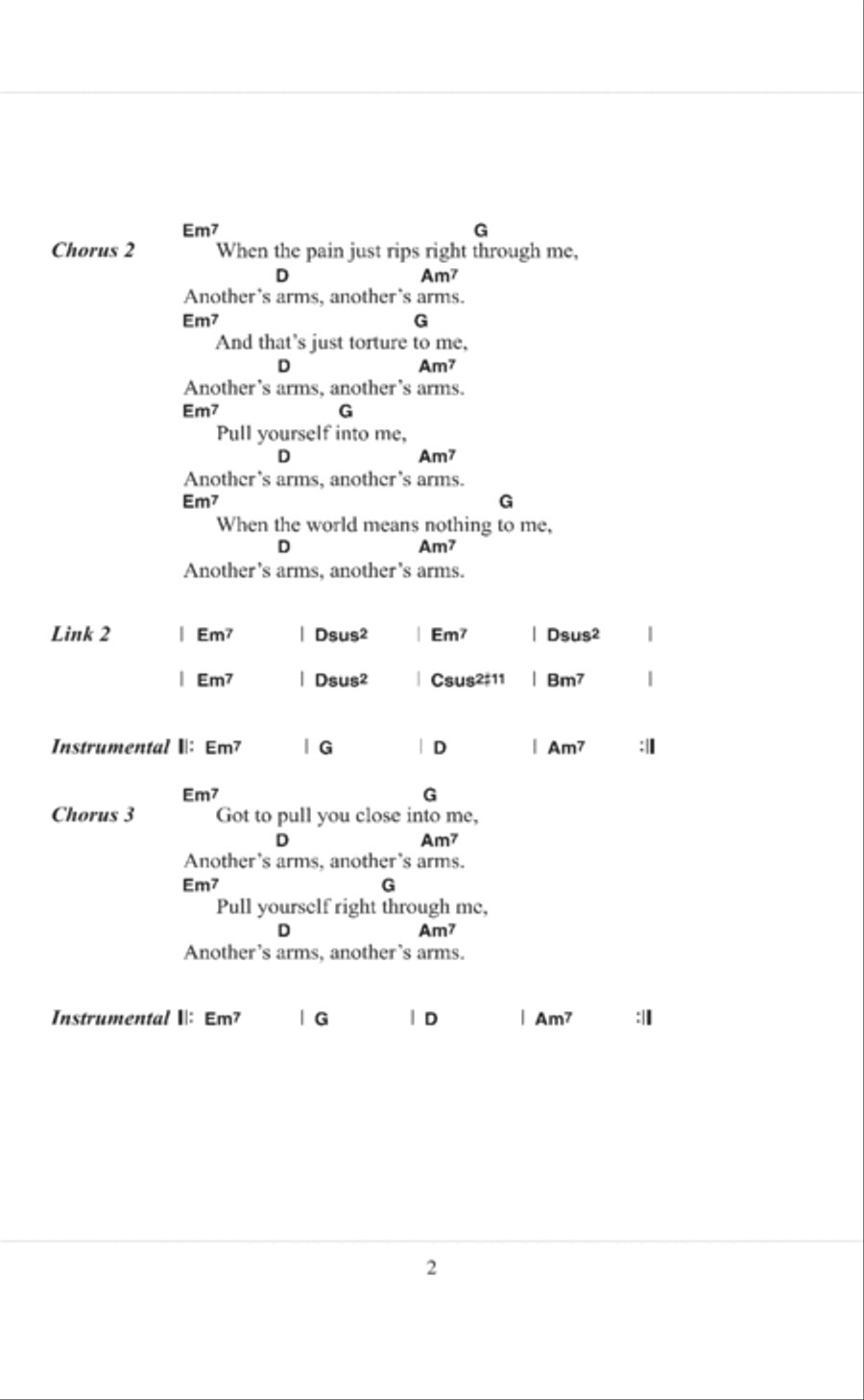 Another's Arms Acoustic Guitar scores gallery preview page 2