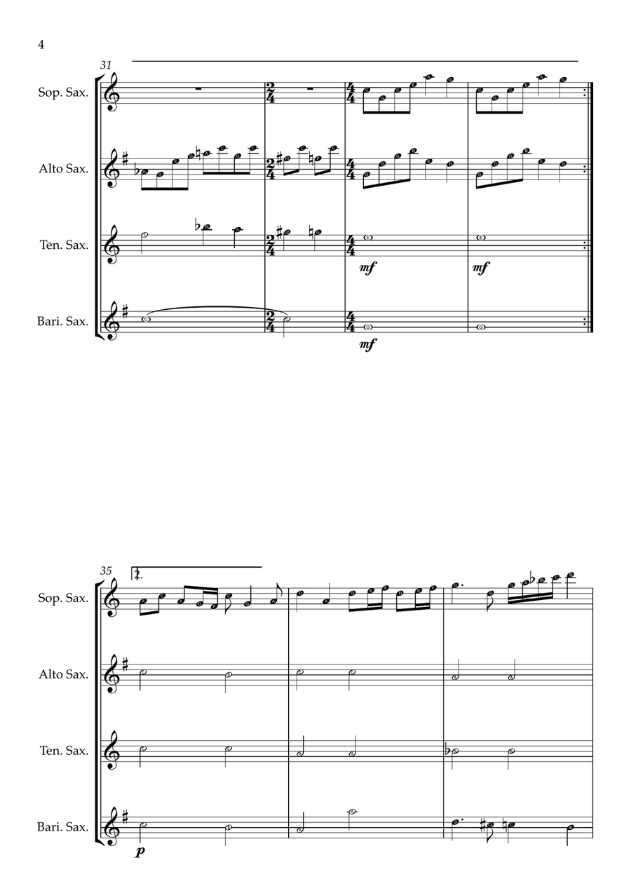 Bohemian Rhapsody Woodwind Quartet scores gallery preview page 4