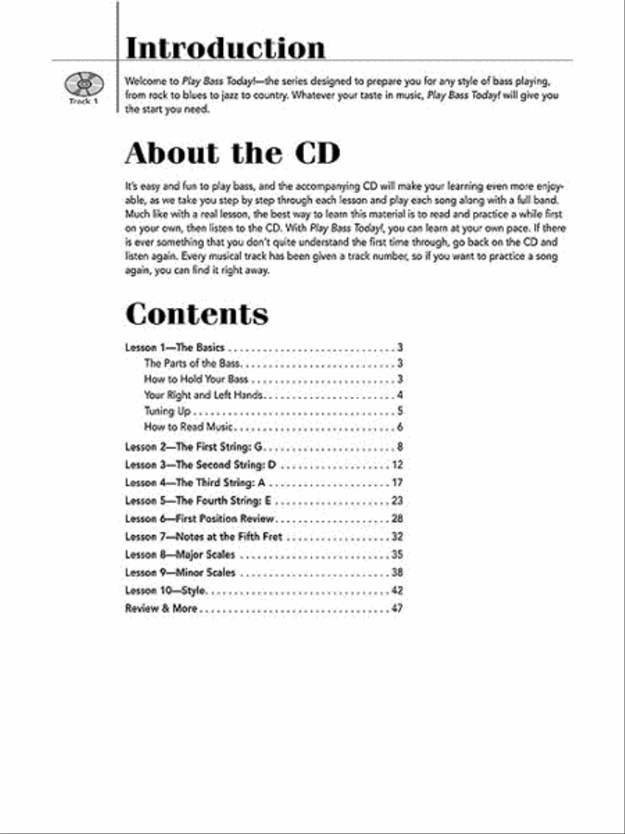 Play Bass Today! Beginner's Pack Bass Guitar Tablature scores gallery preview page 2
