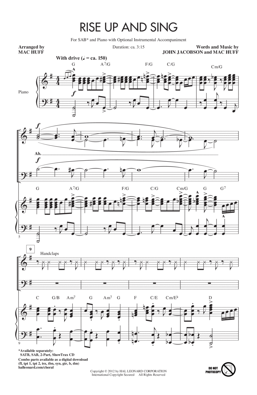 Rise Up And Sing 3-Part scores gallery preview page 1