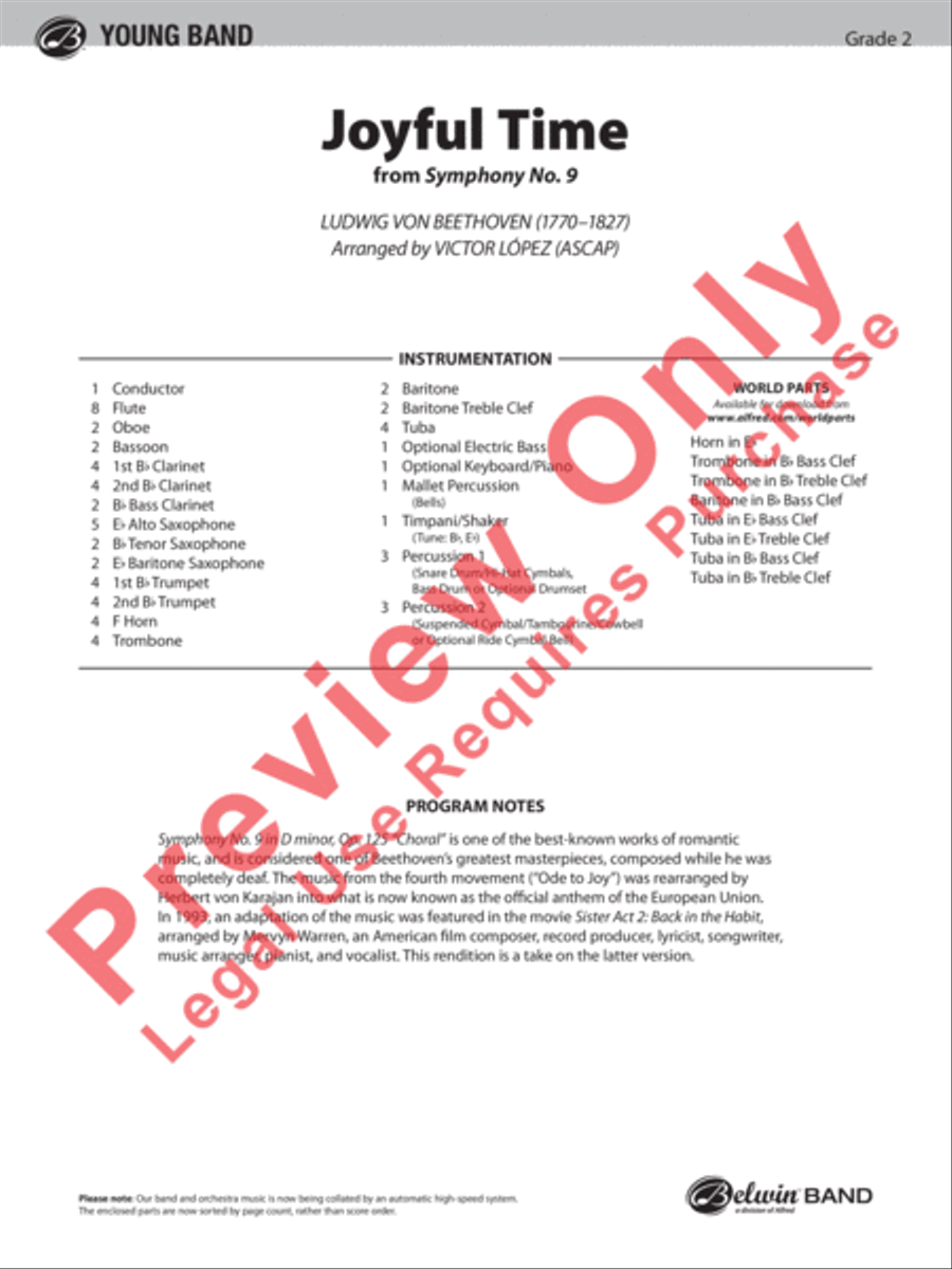 Joyful Time Concert Band scores gallery preview page 2