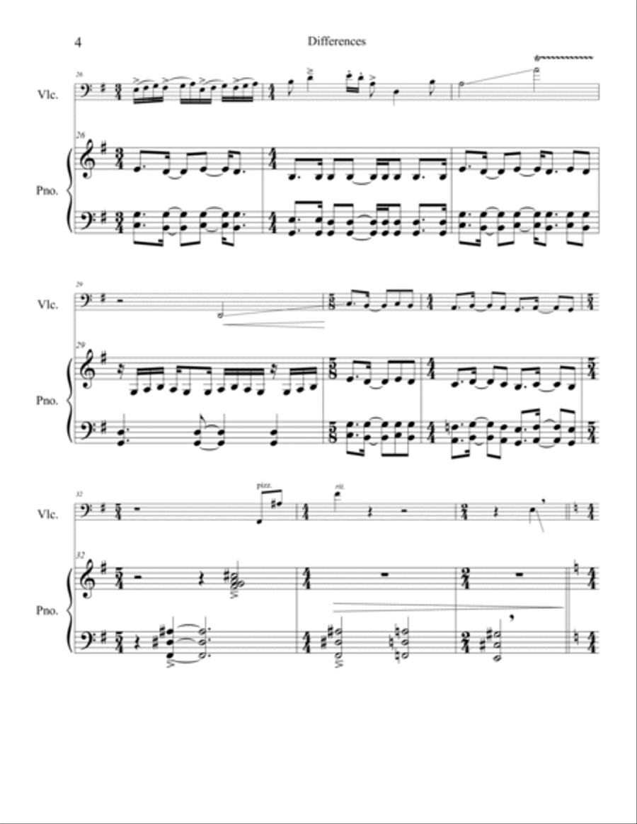 Differences Differences Cello Solo scores gallery preview page 4