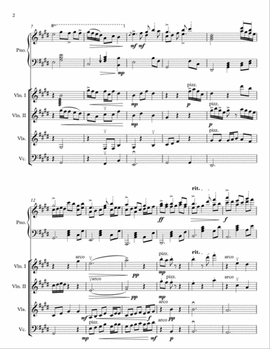 Windy wonder Piano Quintet scores gallery preview page 2