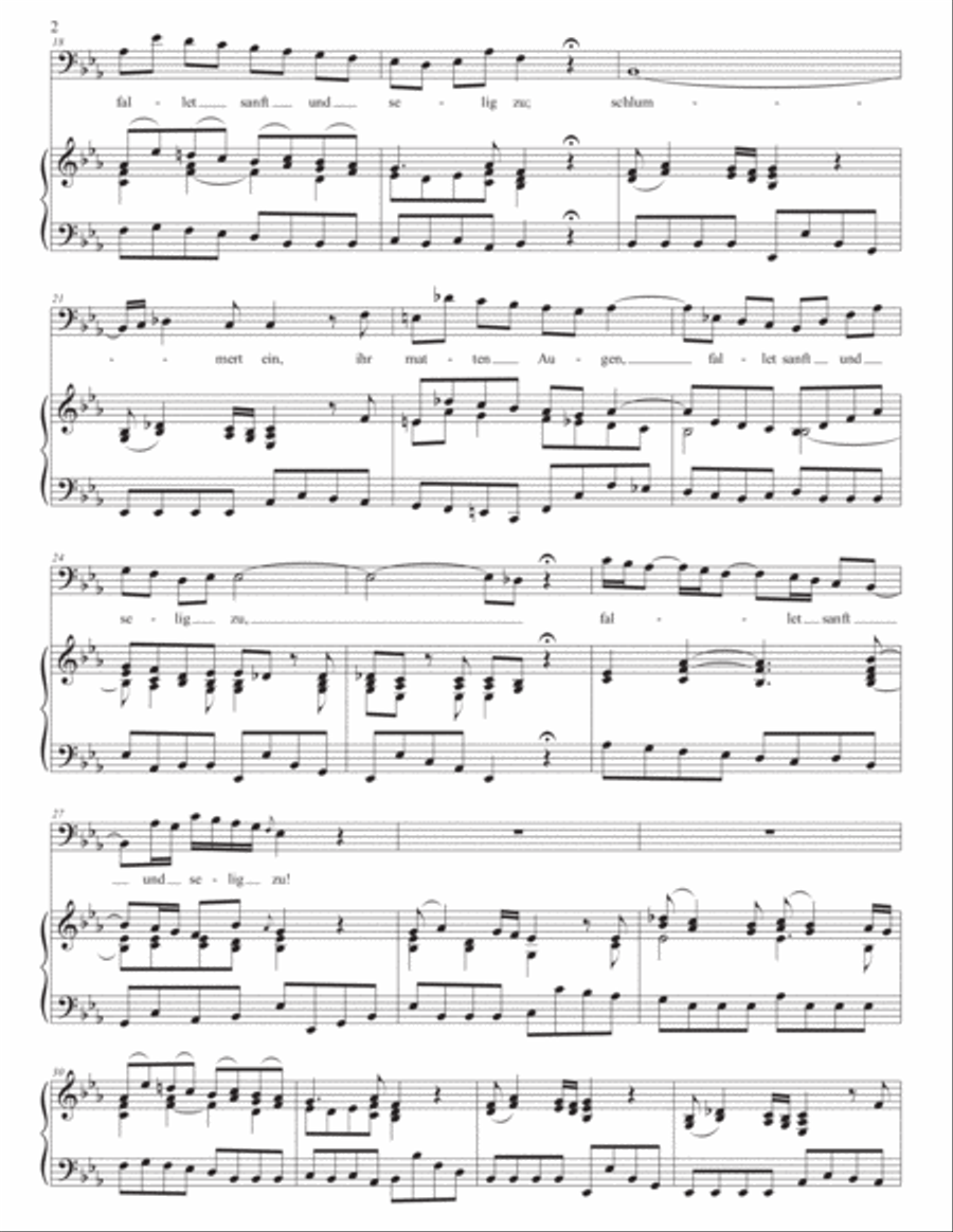 BACH: Schlummert ein, ihr matten Augen, BWV 82 (transposed to E-flat major) Voice scores gallery preview page 3