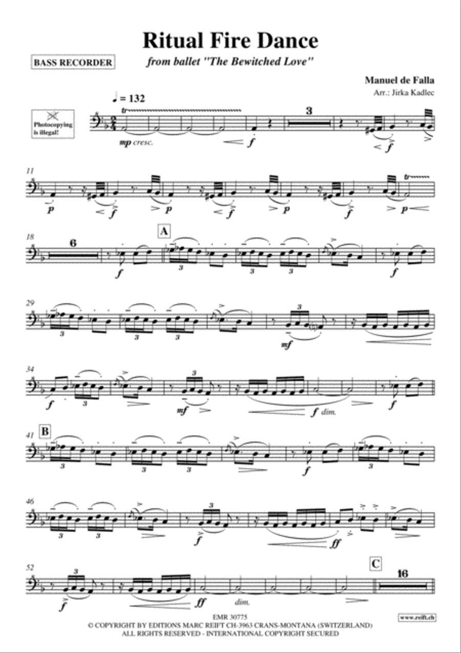 Ritual Fire Dance Bass Recorder scores gallery preview page 2