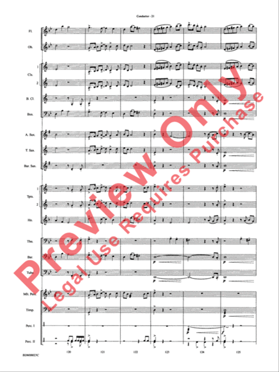 Under the Rice Moon Concert Band scores gallery preview page 24