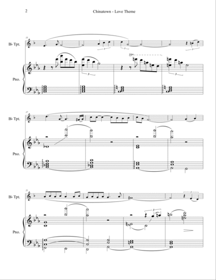 Chinatown - Love Theme Trumpet Solo scores gallery preview page 2
