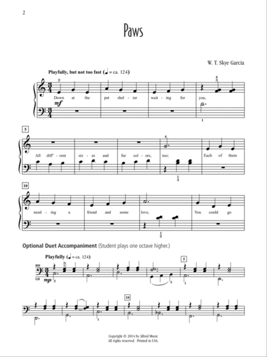 Paws Paws Easy Piano scores gallery preview page 2