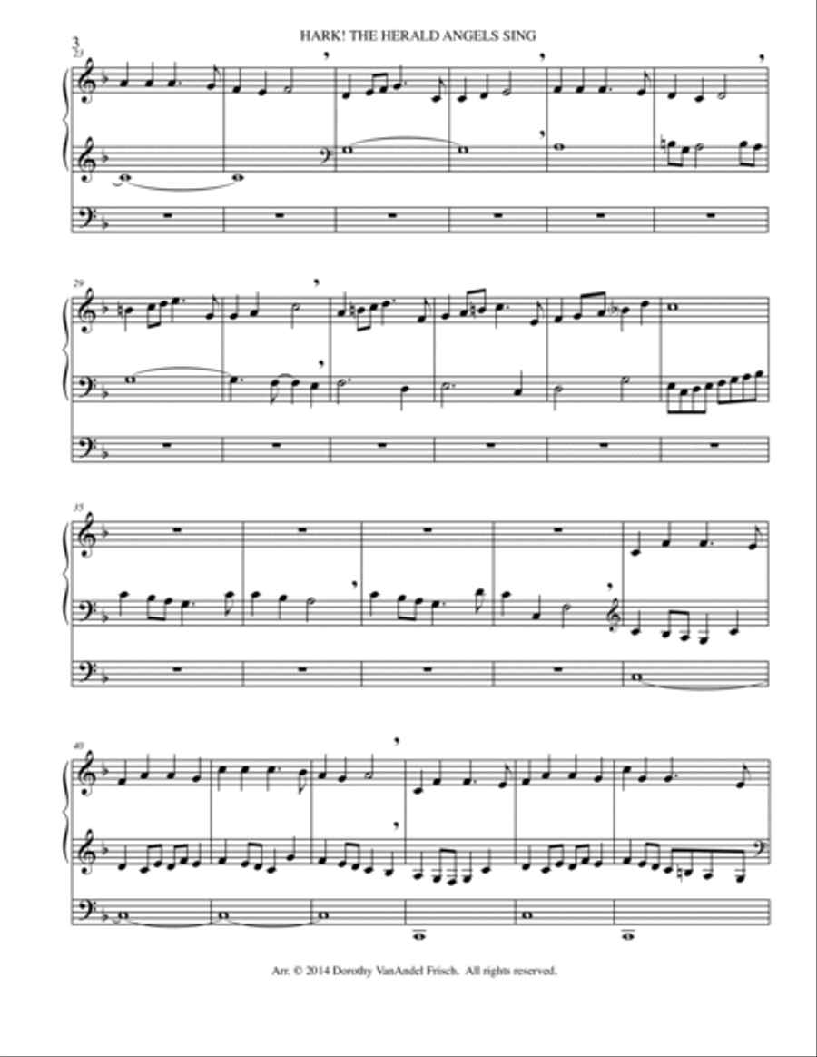 Five Favorite Christmas Carols for Organ (with Easy Pedal Parts) Organ Solo scores gallery preview page 3