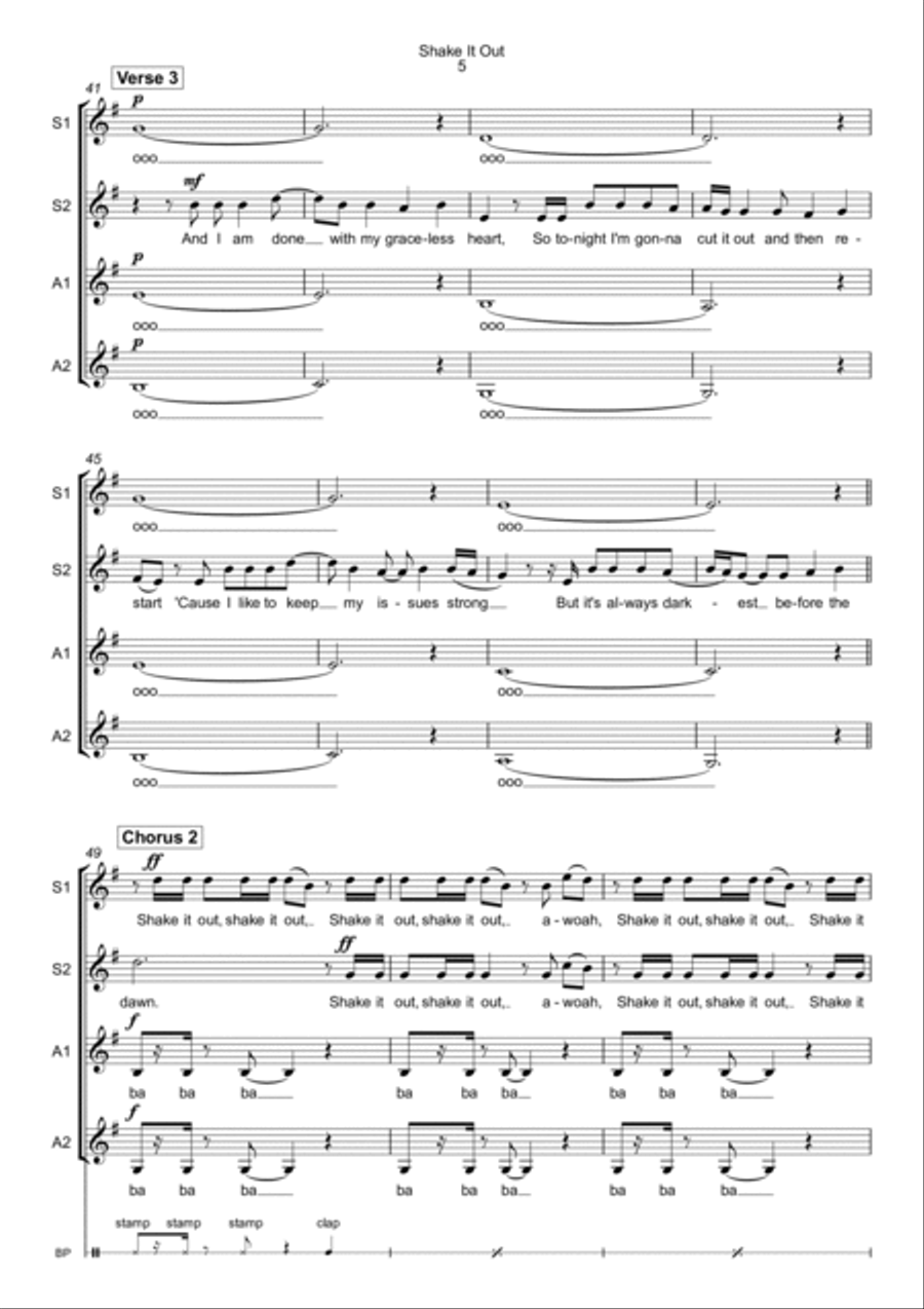 Shake It Out SSAA scores gallery preview page 5