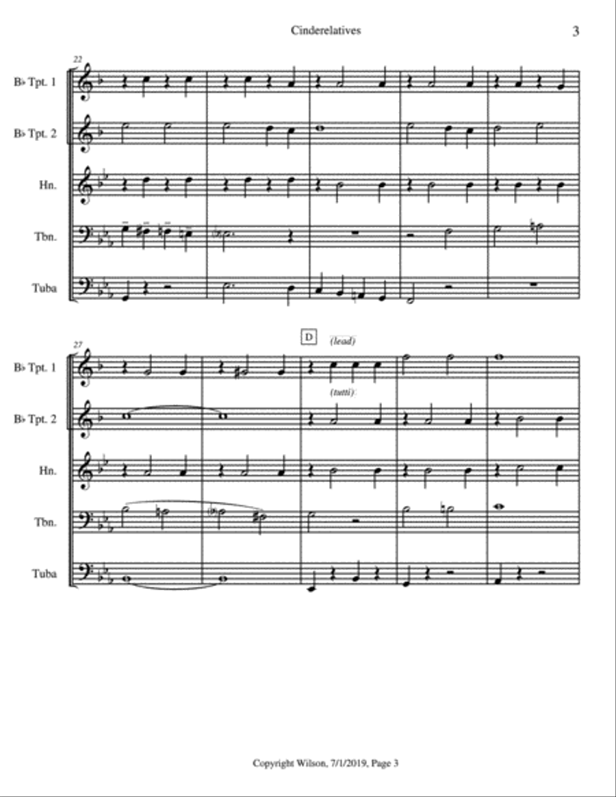 Cinderelatives Brass Quintet scores gallery preview page 4