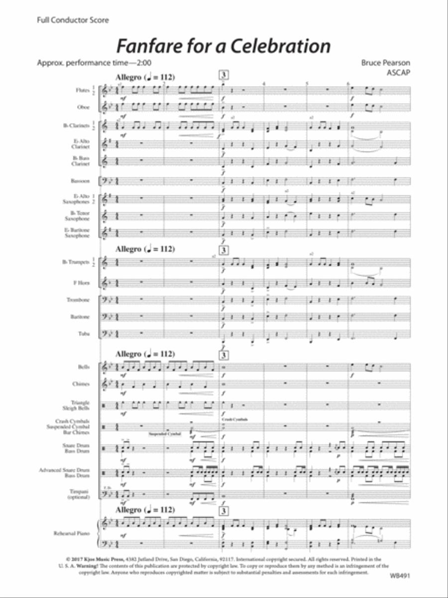 Fanfare For A Celebration Concert Band scores gallery preview page 3