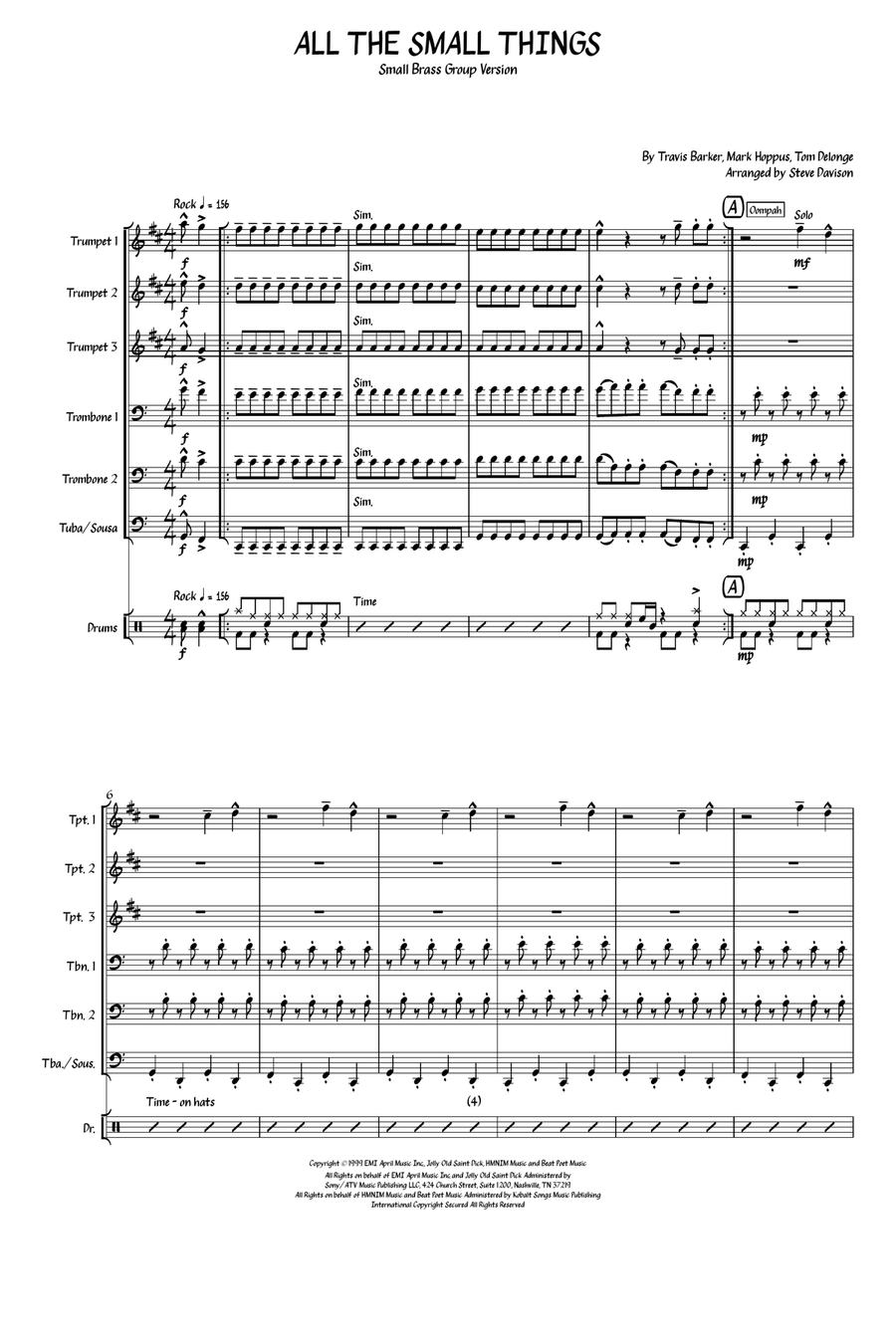 All The Small Things Small Ensemble scores gallery preview page 1