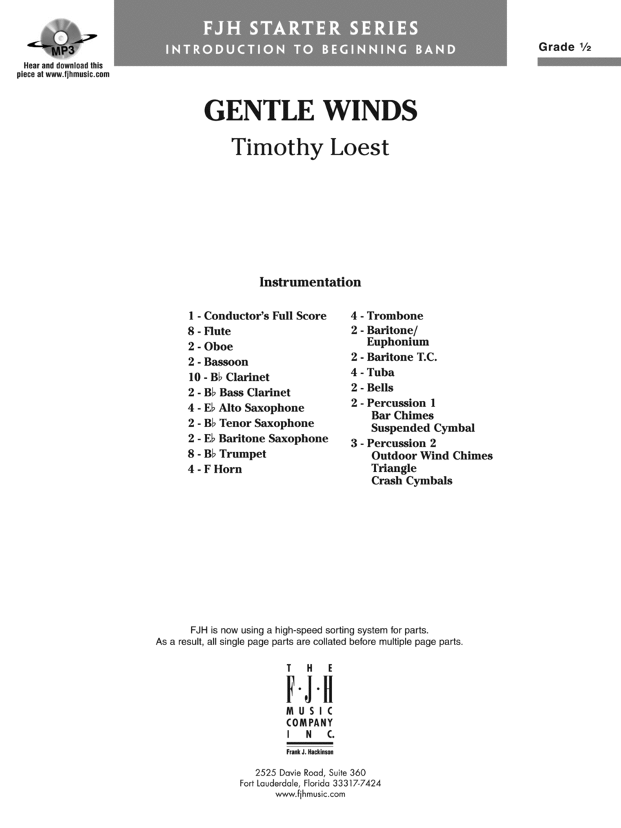Gentle Winds: Score Concert Band scores gallery preview page 1
