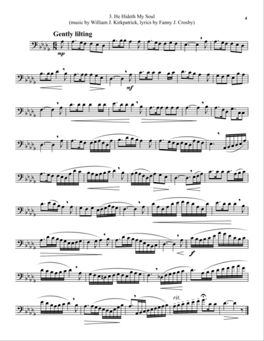 Five Hymns for Unaccompanied Trombone Trombone Solo scores gallery preview page 5