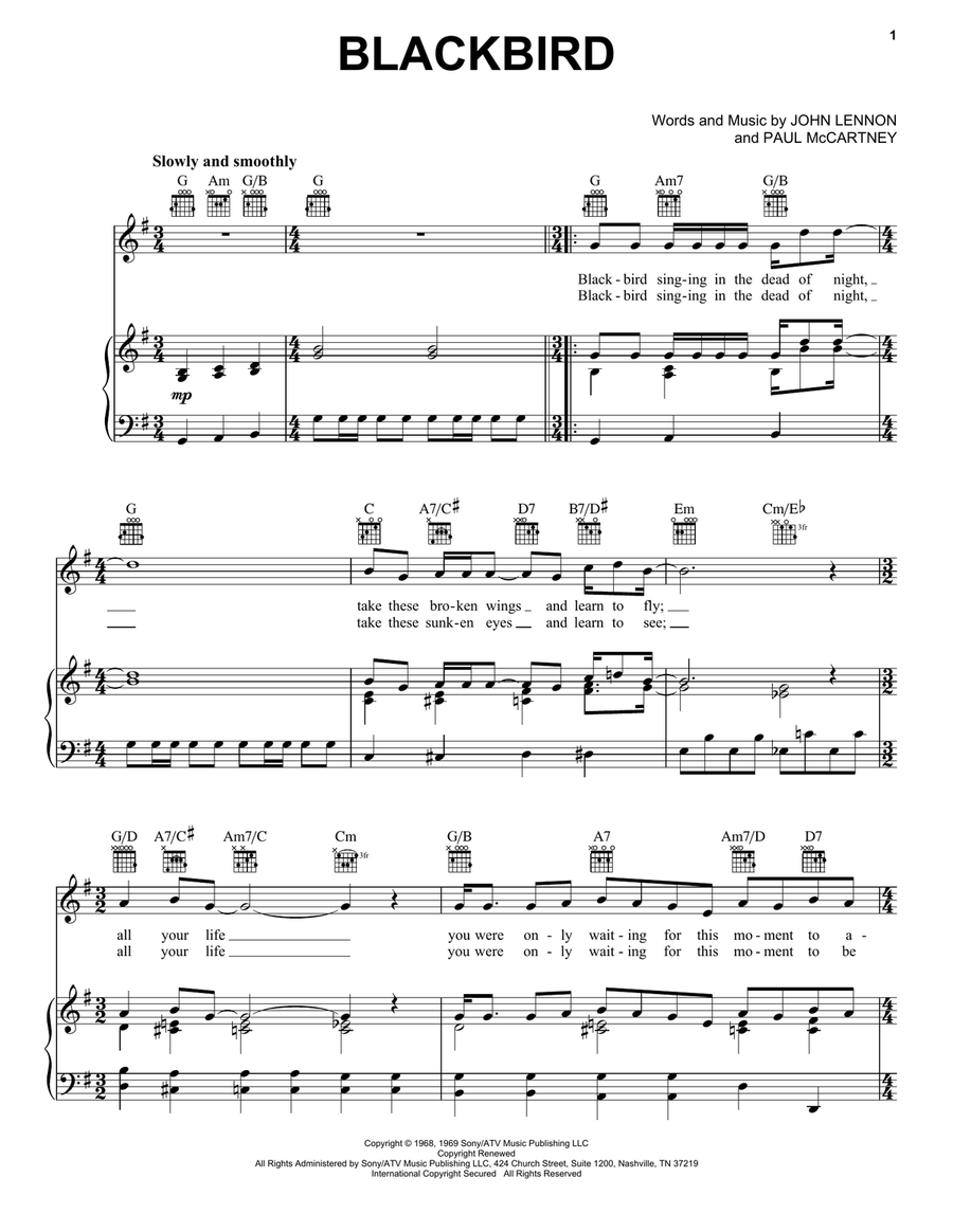Blackbird Acoustic Guitar scores gallery preview page 1