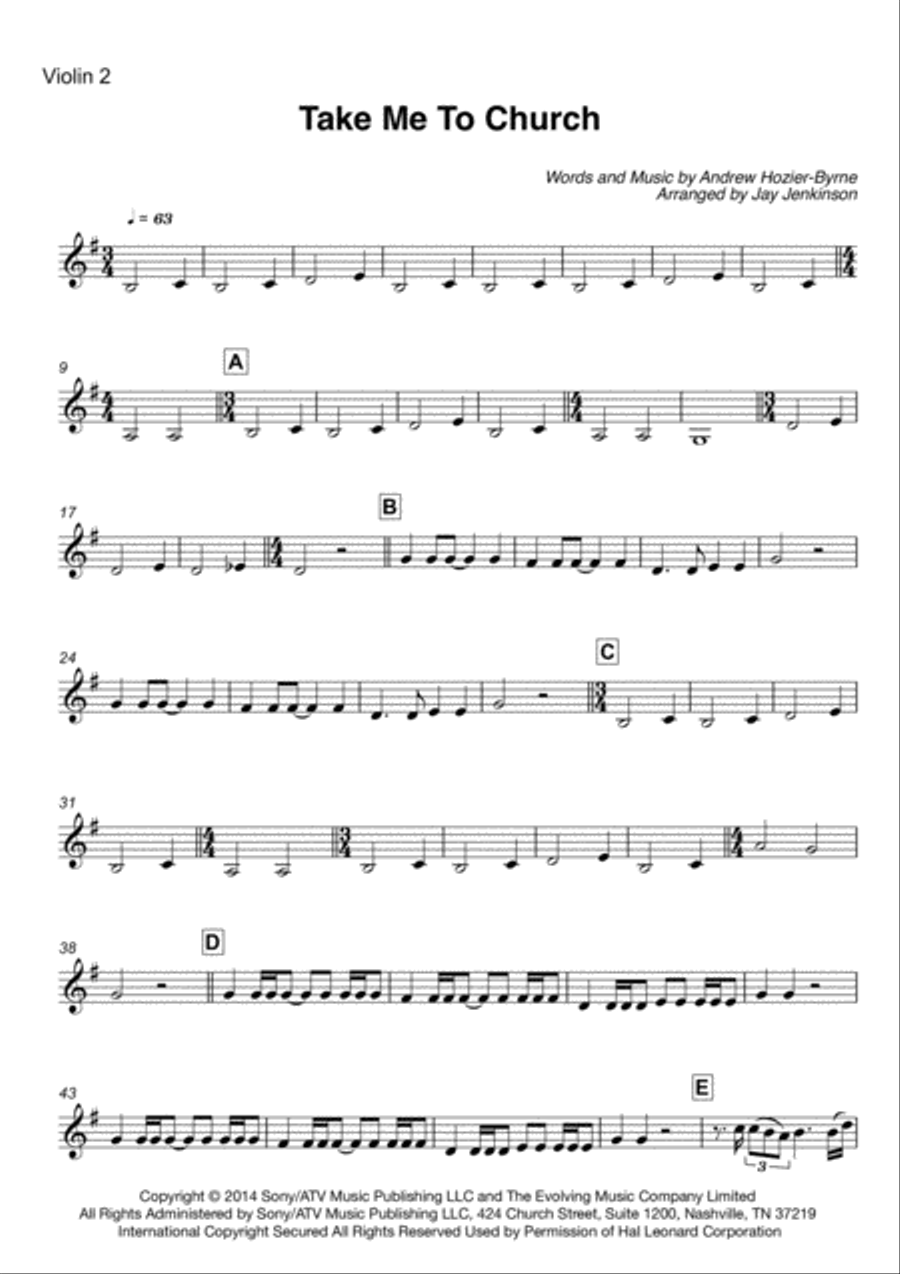 Take Me To Church String Quartet scores gallery preview page 4