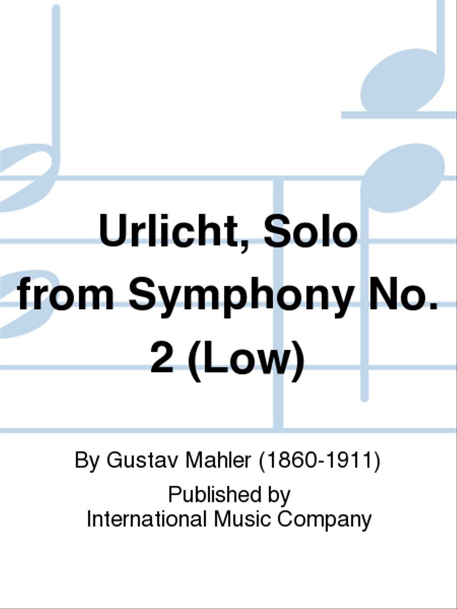 Urlicht, Solo from Symphony No. 2 (Low) Low Voice scores gallery preview page 1