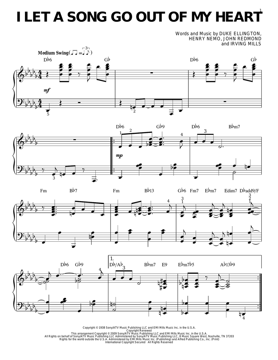 I Let A Song Go Out Of My Heart (arr. Brent Edstrom)