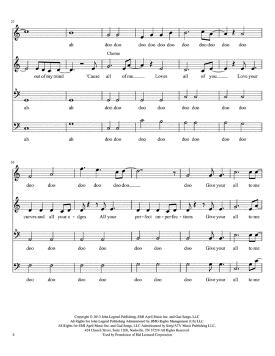 All Of Me All Of Me 4-Part scores gallery preview page 4