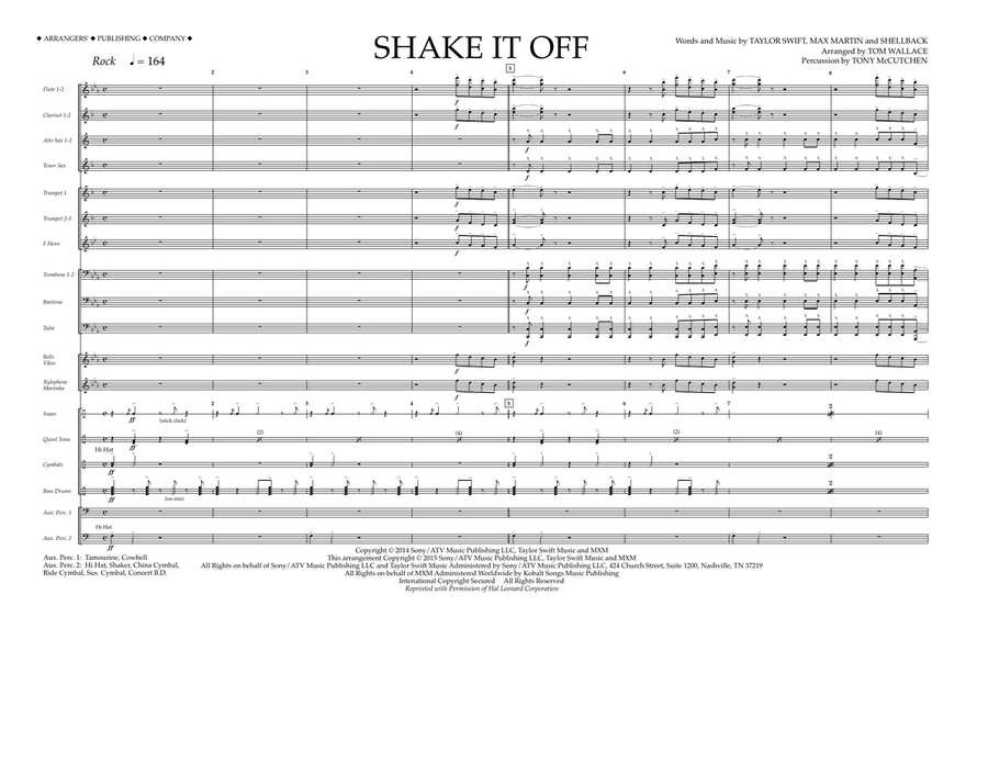 Shake It Off - Full Score Marching Band scores gallery preview page 1