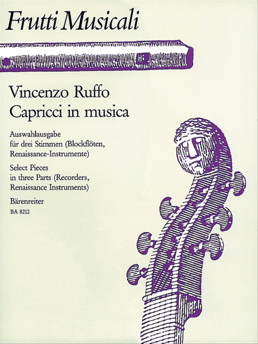 Capricci in musica for Recorder Ensemble, Instruments of the Renaissance or other String or Wind Instruments Soprano Recorder scores gallery preview page 1