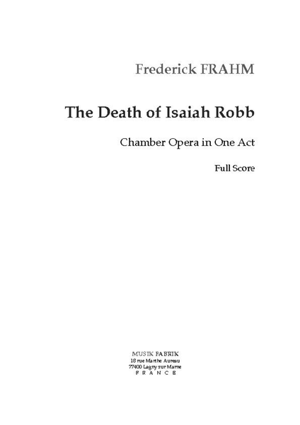 The Death of Isaiah Robb