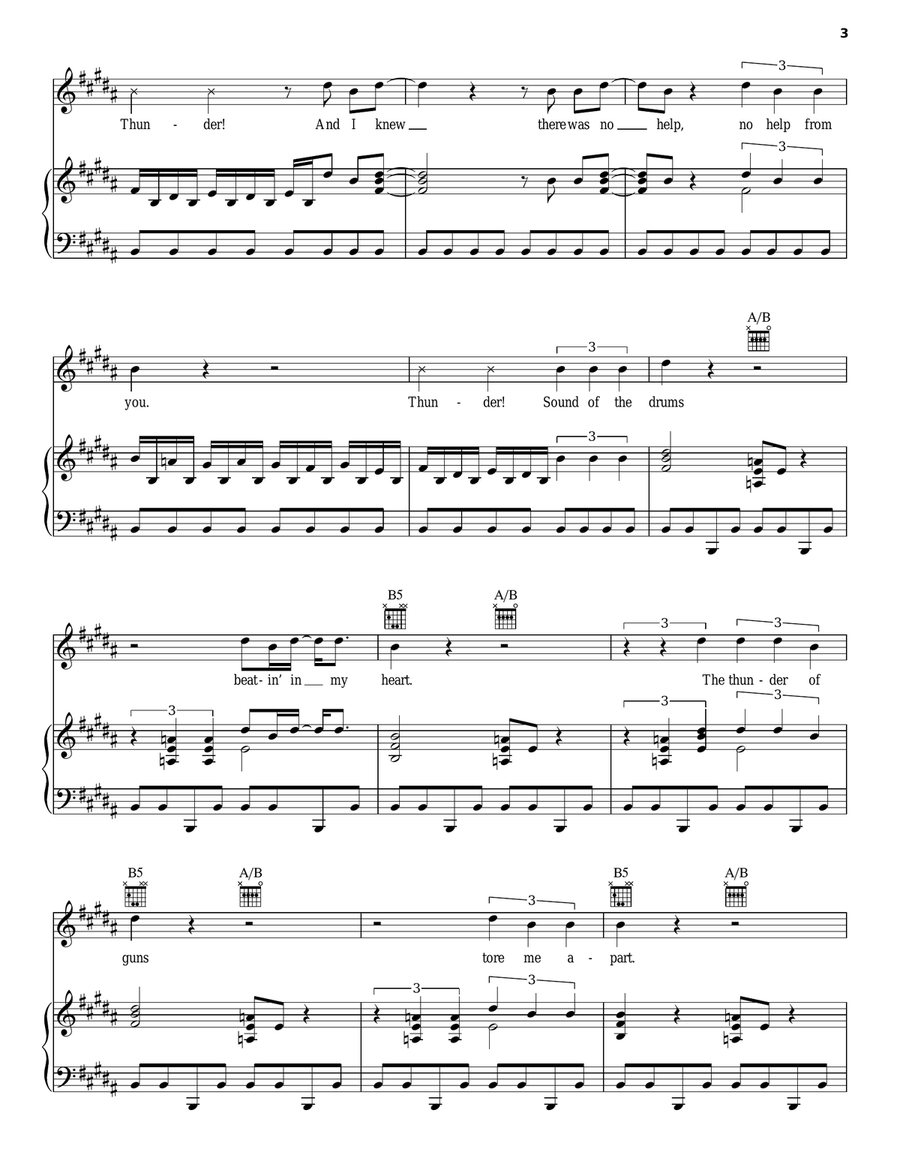Thunderstruck Piano, Vocal, Guitar scores gallery preview page 3
