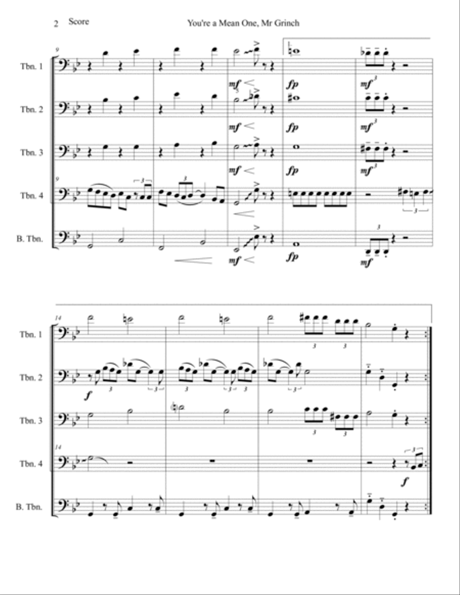 You're A Mean One, Mr. Grinch Small Ensemble scores gallery preview page 4