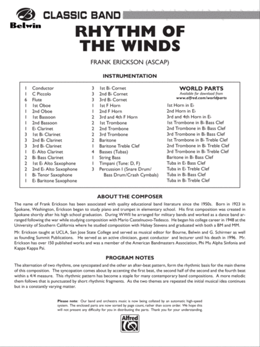 Rhythm of the Winds: Score Concert Band scores gallery preview page 1