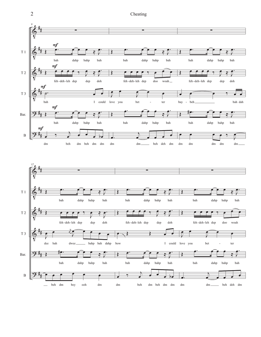 Cheating Cheating TTBB scores gallery preview page 2