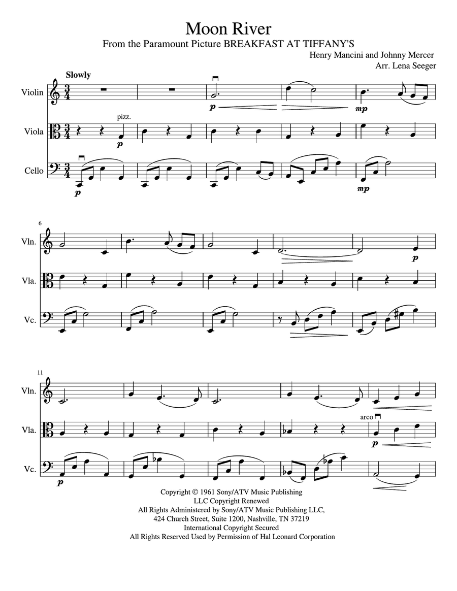 Moon River Moon River String Trio scores gallery preview page 2